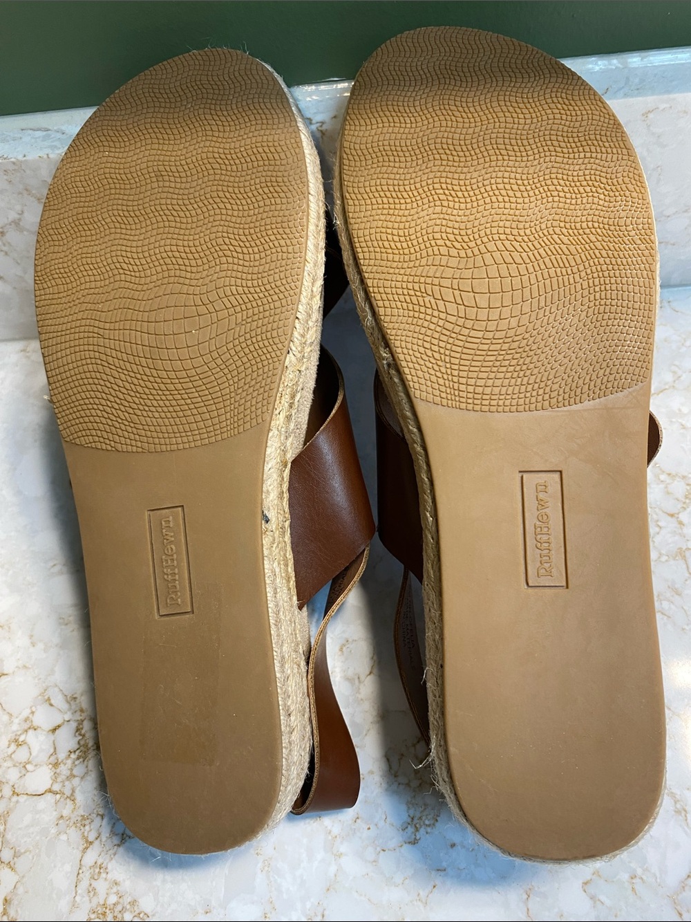 Ruff Hewn Brown Cross-Strap Leather Sandals with Buckle - Picture 5 of 6
